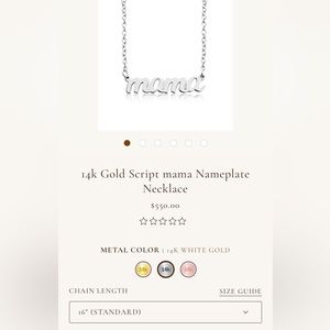 Tiny Tags 14k Mama Script Necklace